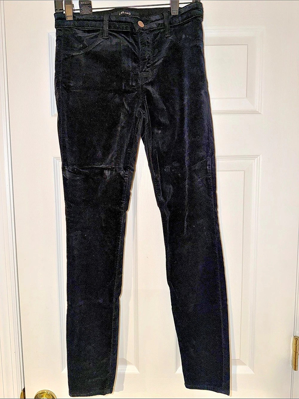 J Brand Black Skinny velvet Jeans Waist 28 ran small